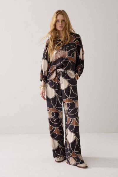 Trousers all over twill satin multicolour Summum