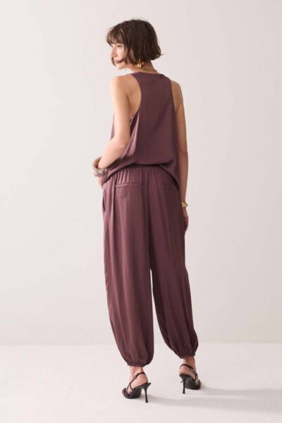 Trousers silky deep fig Summum