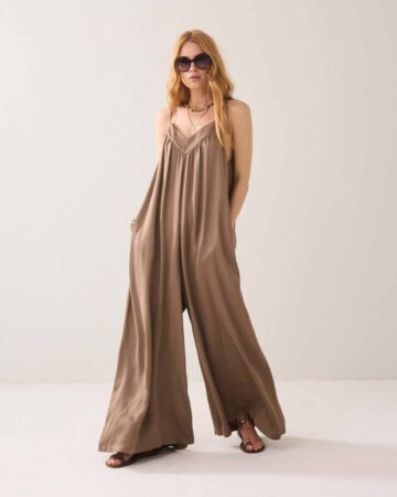 Jumpsuit silky touch dark clay Summum