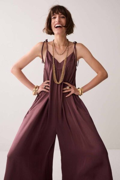 Jumpsuit silky touch deep fig Summum