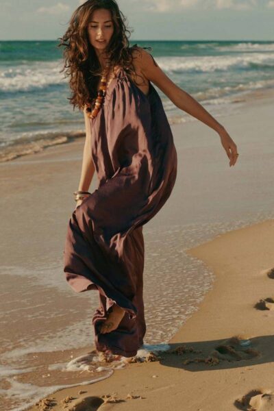 Jumpsuit silky touch deep fig Summum