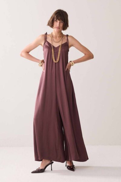 Jumpsuit silky touch deep fig Summum