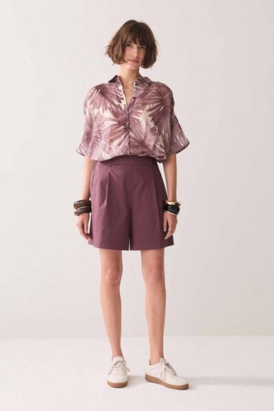 Shorts cotton stretch deep fig Summum