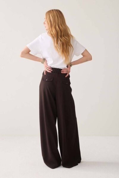 Trousers viscose twill dark chocolate Summum