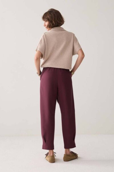 Trousers tapered fit foam dark burgundy Summum