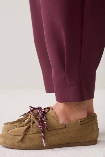 Trousers tapered fit foam dark burgundy Summum