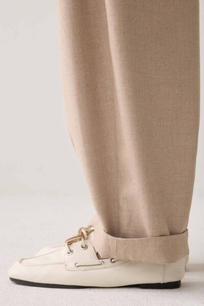 Trousers barrel fit light taupe Summum