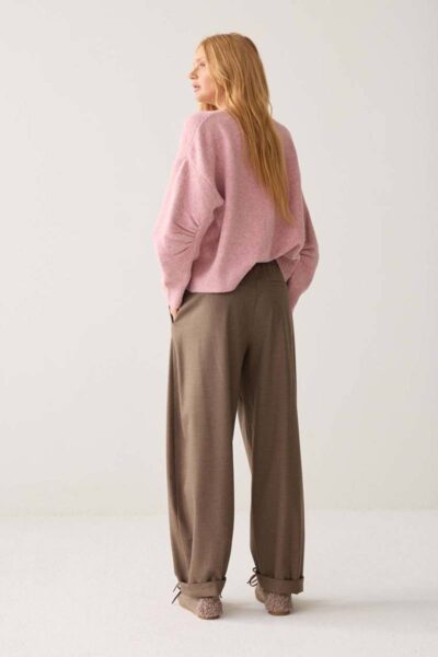 Trousers barrel fit taupe Summum