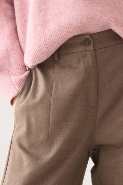 Trousers barrel fit taupe Summum