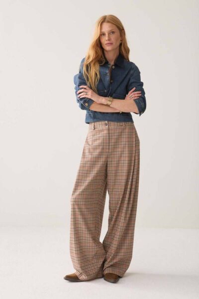 Trousers check goji berry Summum