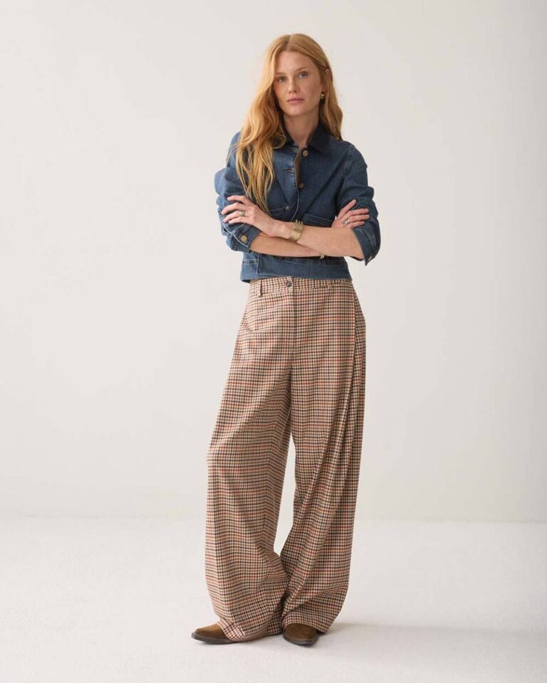 Trousers check goji berry Summum