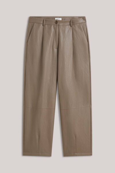Balloon trouser soft faux leather l-taupe Summum