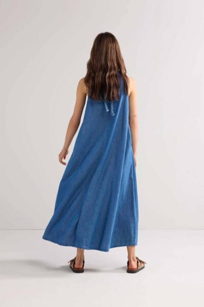 Denim dress light cotton vintage blue Summum