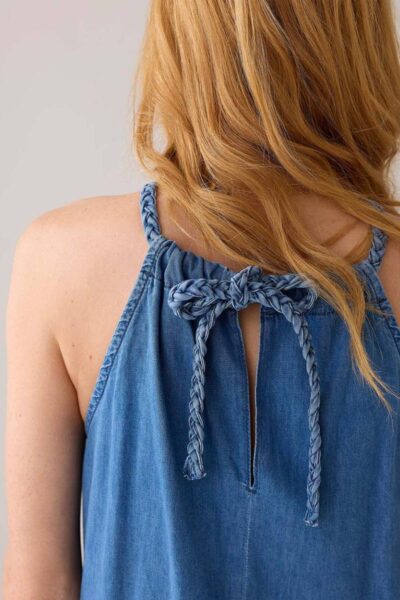 Denim dress light cotton vintage blue Summum