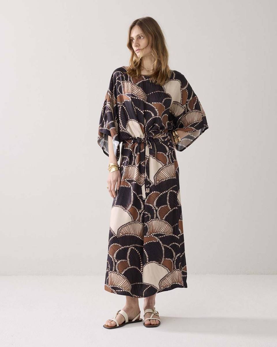 Dress all over twill satin multicolour Summum - Afbeelding 2