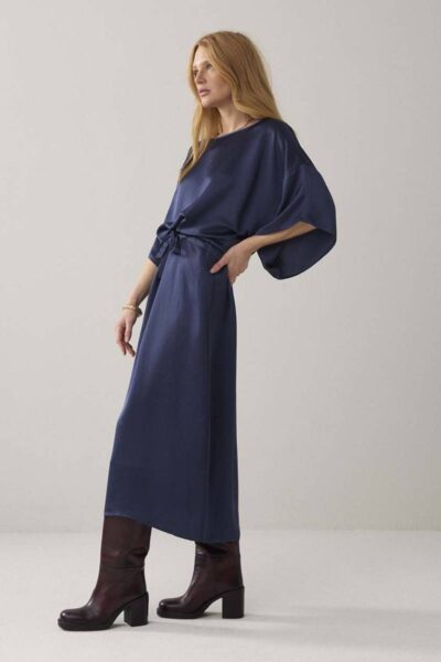 Dress heavy silky touch navy noir Summum