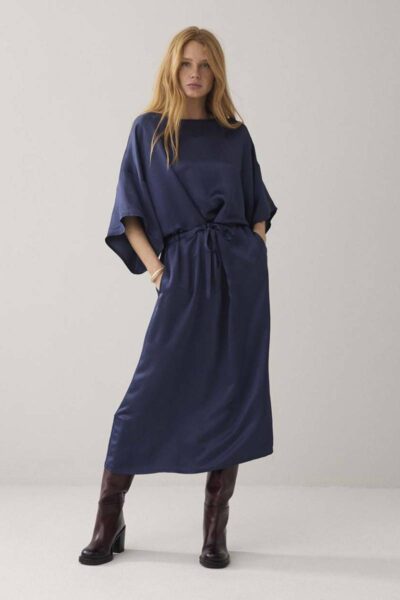 Dress heavy silky touch navy noir Summum