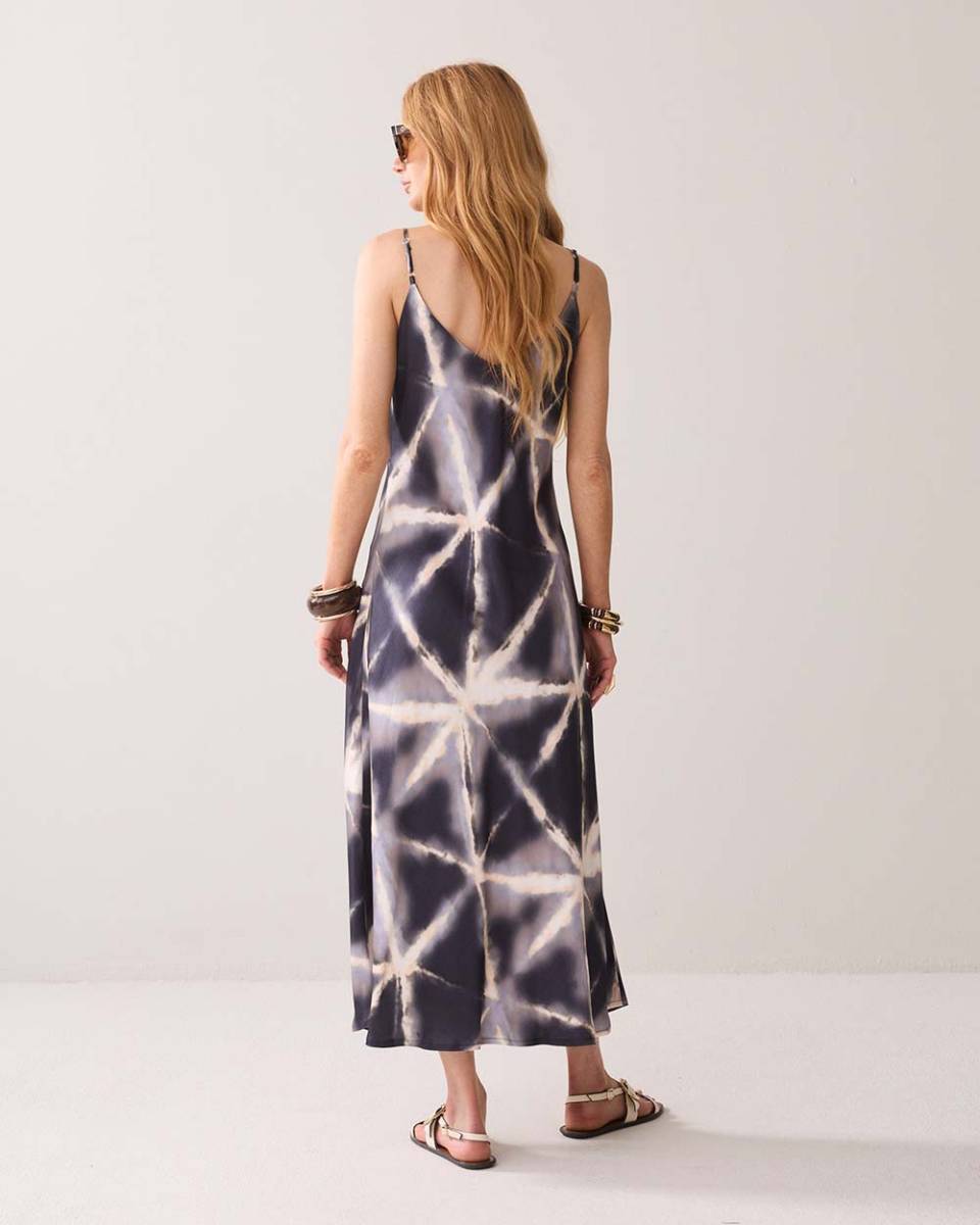 Dress tie dye viscose blue noir Summum - Afbeelding 4