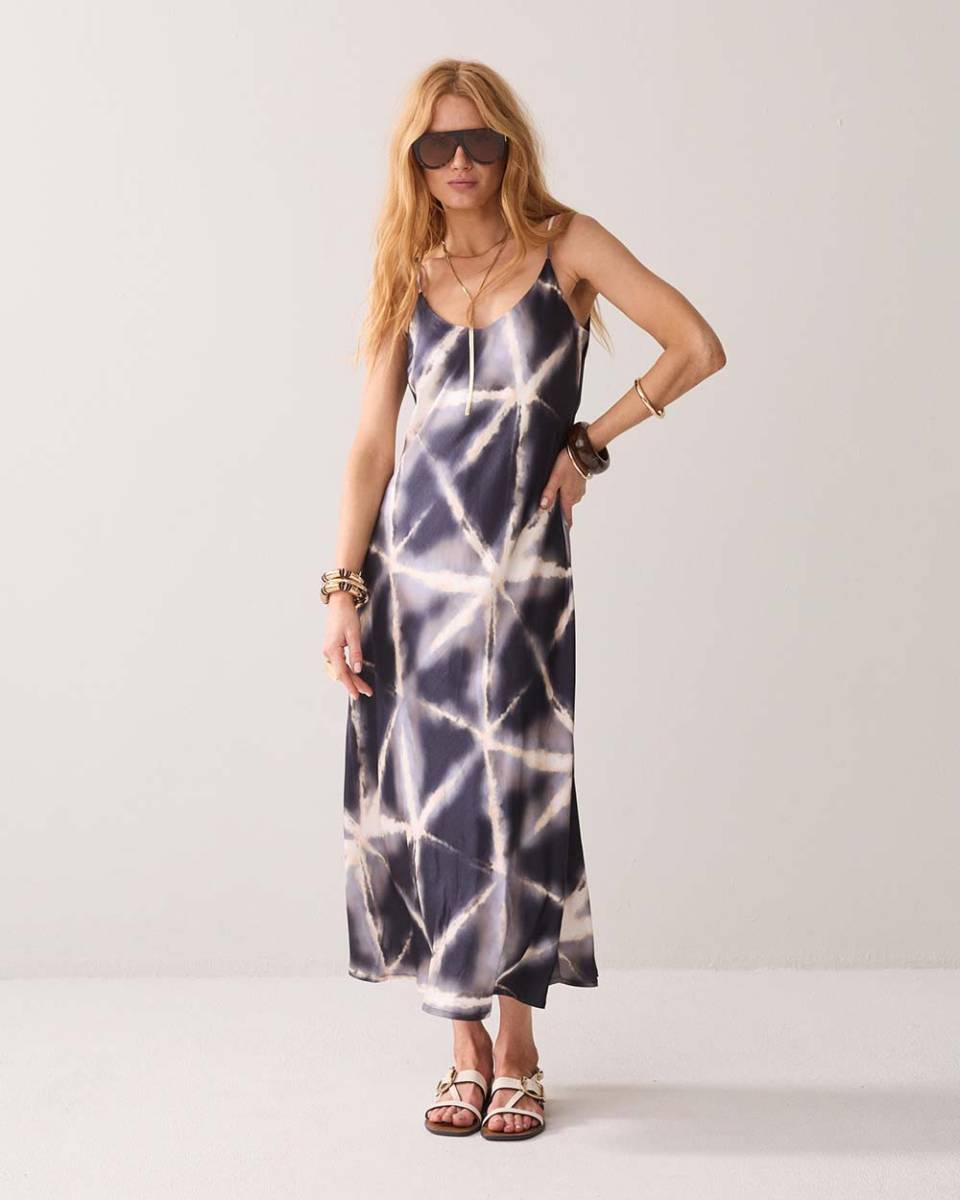 Dress tie dye viscose blue noir Summum - Afbeelding 2