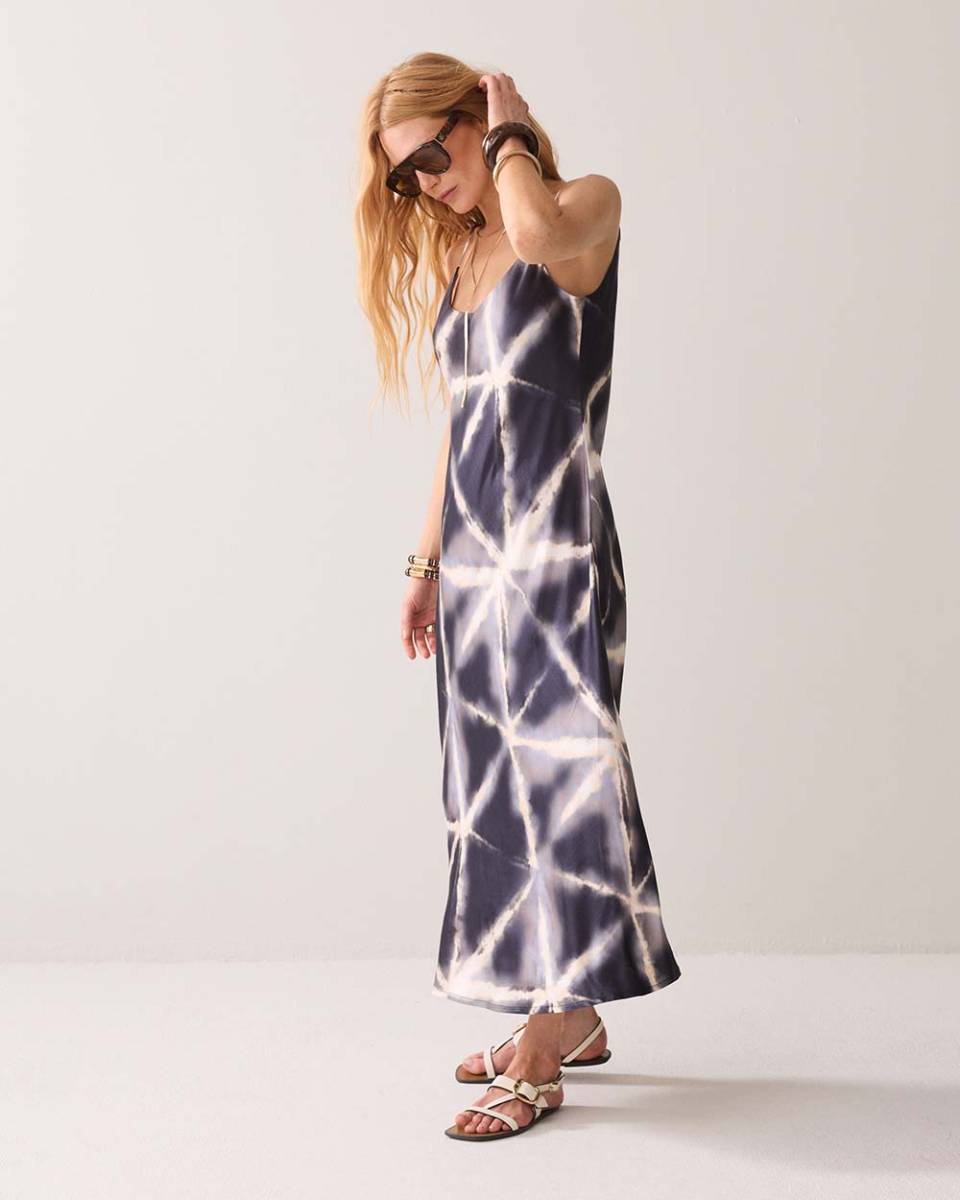 Dress tie dye viscose blue noir Summum - Afbeelding 3