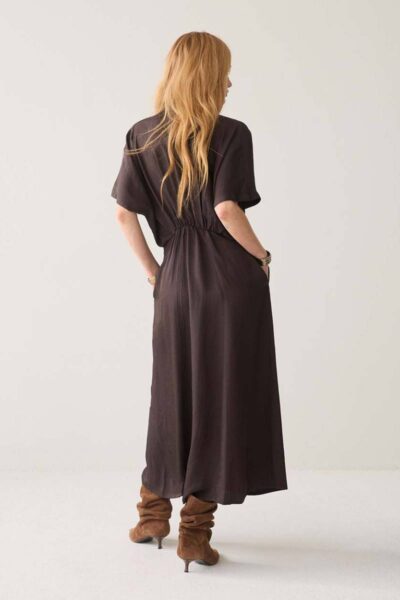 Dress button down light twill dark chocolat Summum
