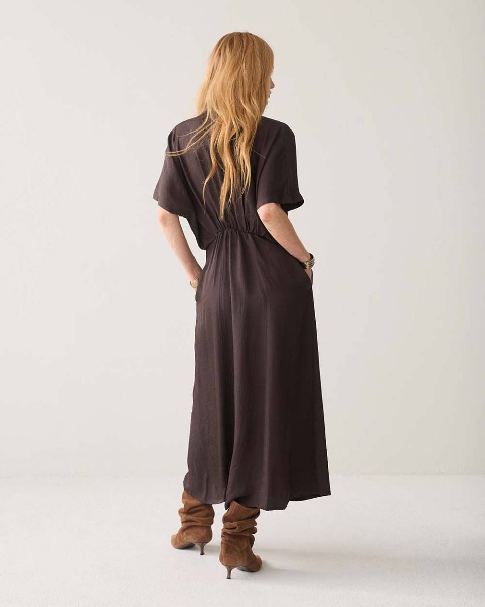 Dress button down light twill dark chocolat Summum - Afbeelding 4
