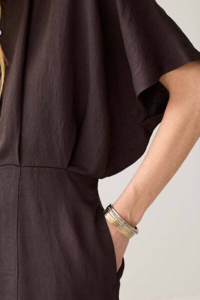 Dress button down light twill dark chocolat Summum
