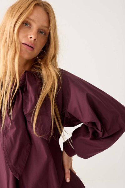Dress taft light dark burgundy Summum
