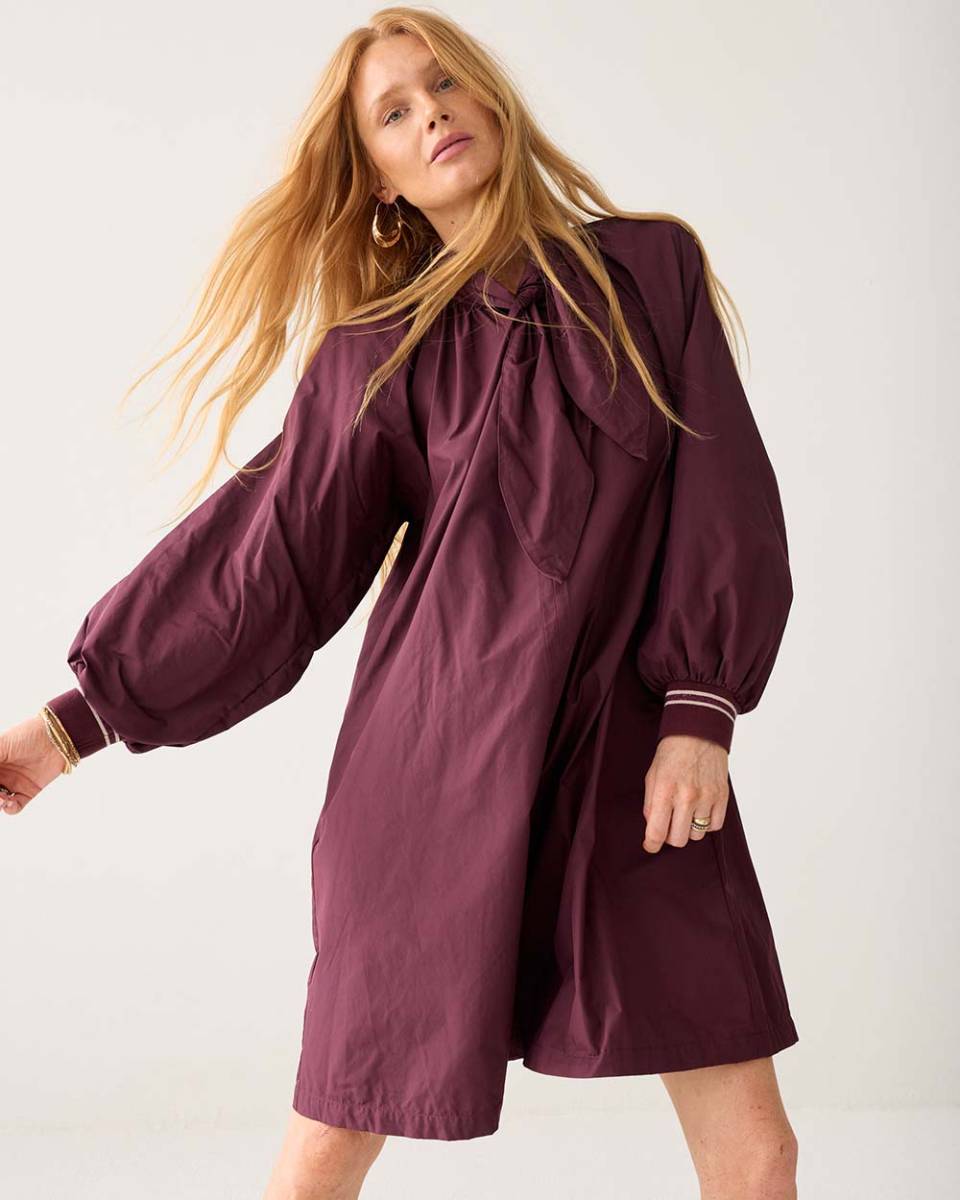 Dress taft light dark burgundy Summum - Afbeelding 2