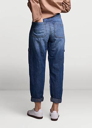 Demin cargo jeans cotton linum Summum - Afbeelding 3
