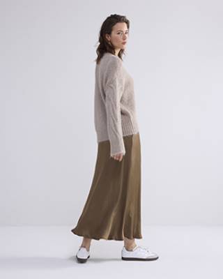 Skirt heavy silky touch olive Summum