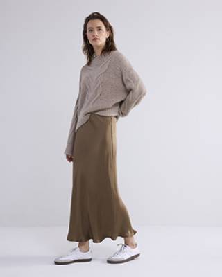 Skirt heavy silky touch olive Summum