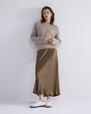 Skirt heavy silky touch olive Summum