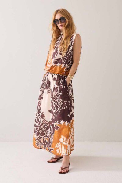 Skirt border print double multicolour Summum
