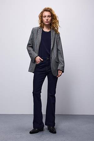 Knitted t-shirt viscose knit midnight blue Summum