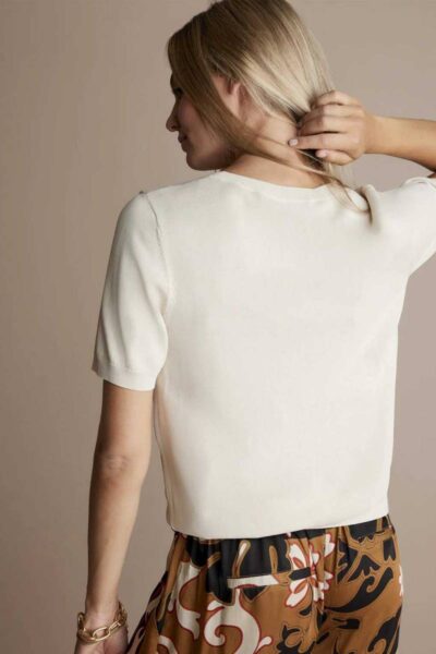 Knitted t-shirt viscose ivory Summum Woman