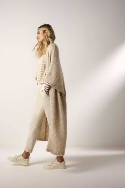 Kimono cardigan mohair blend ivory Summum Woman