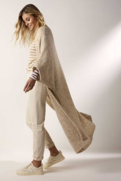 Kimono cardigan mohair blend ivory Summum Woman