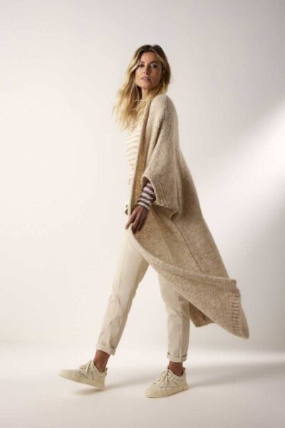 Kimono cardigan mohair blend ivory Summum Woman