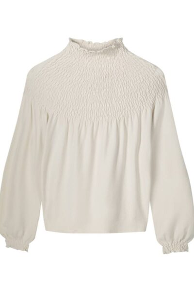 Smocked sweater basis knit ivory Summum