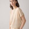Sleeveless top rifened viscose sesame Summum