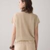 Sleeveless top rifened viscose sesame Summum - Afbeelding 3