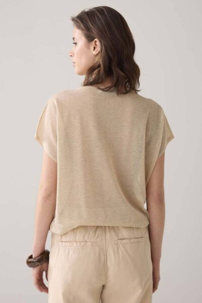 Sleeveless top rifened viscose sesame Summum