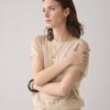 Sleeveless top rifened viscose sesame Summum - Afbeelding 2