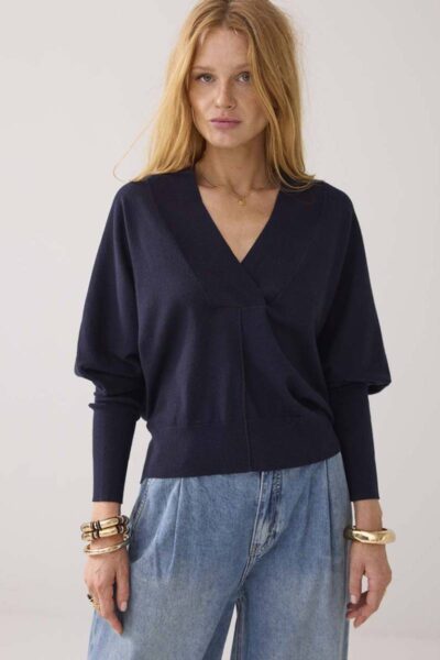 Sweater cotton merino wool midnight blue Summum