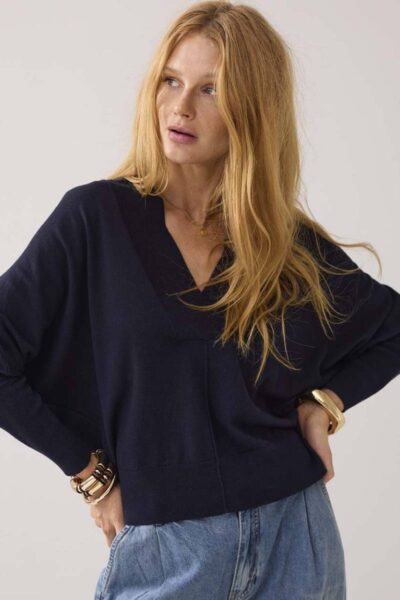 Sweater cotton merino wool midnight blue Summum