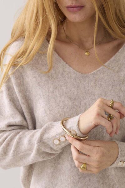 Oversized sweater wool blend knit ash Summum
