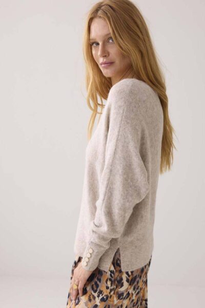Oversized sweater wool blend knit ash Summum