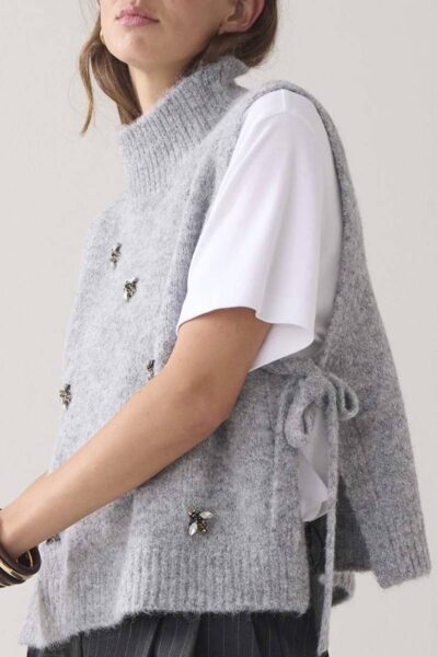 Embellished spencer cozy mel.knit mist Summum