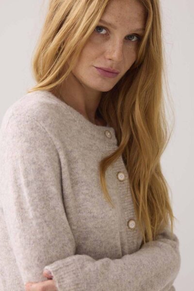 Cardigan woolblend knit ash Summum